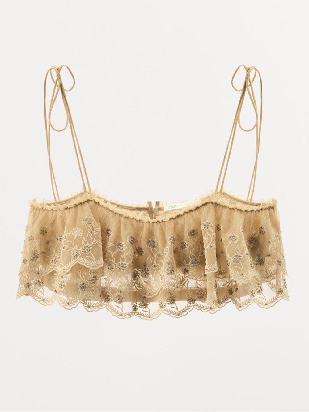 EMBROIDERED RUFFLE CAMISOLE - Picture 2 of 11